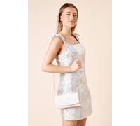 Womens Devon Textured Glitter Clutch Bag Ivory One Size