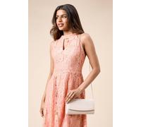 Womens Devon Textured Glitter Clutch Bag Rose Gold One Size