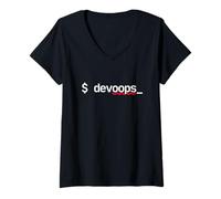Womens Devoops Funny SRE Devops Engineer V-Neck T-Shirt
