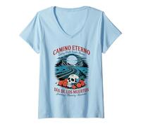 Womens Dia de Los Muertos - Day of The Dead Eternal Road V-Neck T-Shirt