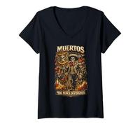 Women's Dia De Los Muertos Pero Nunca Olvidados V-Neck T-Shirt