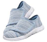 Aocase Womens Diabetic Slippers Casual Walking Shoes Extra Wide Fit Home Shoes Comfy Pen Toe Sandals Adjustable Closure Orthopedic Footwear for Arthritis Edema Swollen Feet,Blue,42/260mm