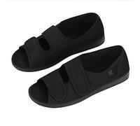 Women's Diabetic Slippers Wide Fit Sandals with Open Toe Adjustable Orthopedic Footwear Breathable Elderly Shoes Cozy Walking Slippers Anti-skid House Shoes for Swollen Arthritic Feet Hallux Valgus