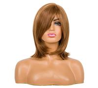 Women's Diagonal Bangs Short Pixie Cut Wig Heat-Resistant Synthetic Breathable Comfortable Short Straight Wig Suitable for Daily Party wear Photo Color,12in (Photo Color 12in)