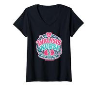 Women's Dialysis Nurse Funny Nephrology Nursing Department V-Neck T-Shirt