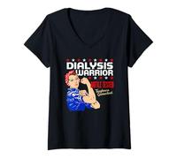 Womens Dialysis Warrior a Women's Dialysis Shirt for Patients V-Neck T-Shirt