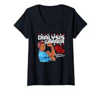 Womens Dialysis Warrior a Women's Dialysis Shirt for Patients V-Neck T-Shirt