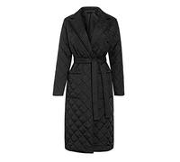 Women's Diamond Quilted Long Knee Lace-up Tighten Waist Puffer Coat Lightweight Long-Sleeve Stand Collar Quilted Jacket Soft Packable For Holidays Travelling