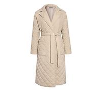 Women's Diamond Quilted Long Knee Lace-up Tighten Waist Puffer Coat Lightweight Long-Sleeve Stand Collar Quilted Jacket Soft Packable For Holidays Travelling