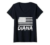 Womens Diana Citizenship Birthday Personalized Forename Name V-Neck T-Shirt