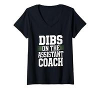 Women's Dibs On The Assistant Coach Wife Girlfriend Partner V-Neck T-Shirt