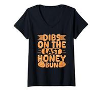 Women's Dibs On The Last Honey Bun V-Neck T-Shirt