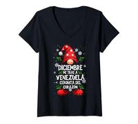 Womens Diciembre Me Trae a Venezuela Cerquita del Corazón V-Neck T-Shirt