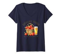 Womens Dickens Cider Fillin 'er Up Since '69 V-Neck T-Shirt