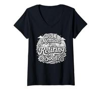 Women's Did I Mention I’m Retiring Soon Retro Groovy Countdown V-Neck T-Shirt