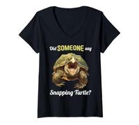 Womens Did Someone say Snapping Turtle? Snapping Turtle V-Neck T-Shirt
