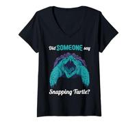 Womens Did Someone say Snapping Turtle? Snapping Turtle V-Neck T-Shirt