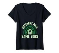 Womens Different Pace Same Voice - Stuttering Awareness V-Neck T-Shirt