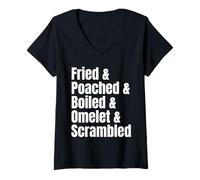 Womens Different Ways to Prepare Eggs Ingredient List Funny Recipe V-Neck T-Shirt