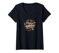 Womens Digging for Earth's Sparkle Gemstone Miner Design V-Neck T-Shirt