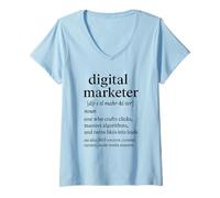 Womens Digital Marketer Definition Funny Creative Design V-Neck T-Shirt