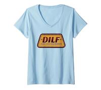 Womens DILF - Dude I Love Flea Markets V-Neck T-Shirt