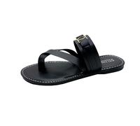 Women's DILUSHANI Fashionable And Versatile Outer Wear Solid Color Roman Sandals Scandals Woman (Black, 38)