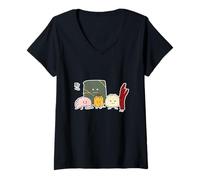 Womens Dim Sum Bao Shaomai Chinese Dumpling Bun Phoenix Claw V-Neck T-Shirt