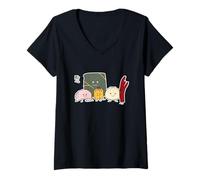Womens Dim Sum Pork Bao Shaomai Chinese Dumpling Buns Bun V-Neck T-Shirt