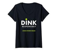 Womens Dink Responsibly Avoid Kitchen Drama Graphic Funny V-Neck T-Shirt