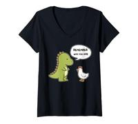 Women's Dinosaur Chicken Remember Who You are, Evolution V-Neck T-Shirt