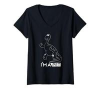 Womens Dinosaur Lovers Funny Dino Boy Girl I am a Pet Dinosaur V-Neck T-Shirt