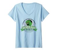 Womens Dinosaur Wrangler Jurassic Unit Cute Kids T-Rex Dino Costume V-Neck T-Shirt