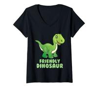 Womens Dinosaurs Prehistoric Dinosaur Kids Or Adults Dino V-Neck T-Shirt