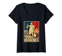 Women's Diogenes Lantern Ancient Greek Philosopher Cynic Athens V-Neck T-Shirt