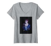 Womens Dionne Warwick Walk On by Singer by Michael Grecco V-Neck T-Shirt