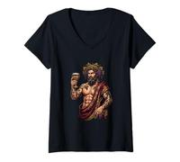 Women's Dionysus Greek Mythology God Wine V-Neck T-Shirt