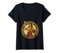Women's Dionysus Greek Mythology God Wine V-Neck T-Shirt