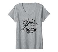 Women's Dios ES mi fuerza. V-Neck T-Shirt