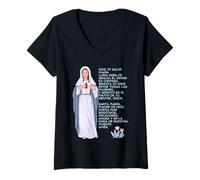 Womens Dios te Salve, María V-Neck T-Shirt