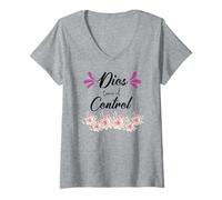 Women's Dios Tiene El Control V-Neck T-Shirt