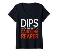 Women's Dips On The Last Carolina Reaper V-Neck T-Shirt