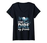 Womens Dire Wolves Lover Aenocyon Dirus Natural Science Design V-Neck T-Shirt