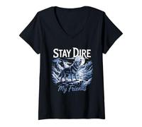 Women's Dire Wolves Lover Aenocyon Dirus Pleistocene V-Neck T-Shirt