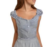 Women's Dirndl Blouse, Cap Sleeves, Dirndl Blouse for Buttons, Traditional Blouse, Long Slim Fit, Simple Traditional Blouse, Elegant Dirndl Blouse, Traditional Lace Blouse, Bavarian Outfit, Costume
