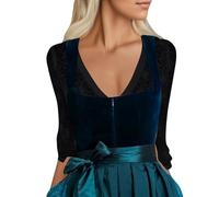 Women's Dirndl Blouse, Dirndl Stars, Oktoberfest Lace Trim Top, Stylish Comfortable Layered Option Blouse with V-Neck for Spring