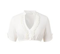 Women's Dirndl Blouse Lace Dirndl Blouse White Costume Blouse for Buttons Stand-Up Collar Half Sleeve Simple Costume Blouses Elegant Dirndl Blouses Costume Lace Blouse Bavarian Outfit Costume Fashion