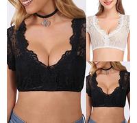 Women's Dirndl Blouse Lace Dirndl Blouse White Costume Blouse V Neck Transparent Simple Costume Blouses Black Elegant Dirndl Blouses Costume Lace Blouse Bavarian Outfit Costume Fashion for Oktoberfest
