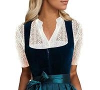 Women's Dirndl Blouse Lace Dirndl Blouse White Costume Blouse with V Neck Simple Costume Blouses Elegant Dirndl Blouses for Buttons Costume Lace Blouse Bavarian Outfit Costume Fashion for Oktoberfest