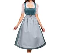 Women's Dirndl Dress, Elegant Dirndl Dress, Includes Lace Apron, 2 Pieces, Classic Traditional Dress, Modern, Sophisticated Bavarian Outfit for Occasions